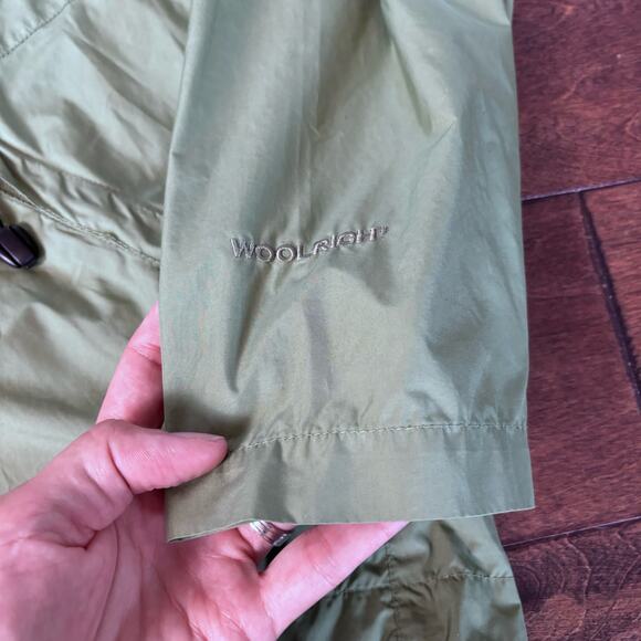 Woolrich Women's Large Windbreaker Hooded Zip Up Jacket Green - Picture 5 of 9